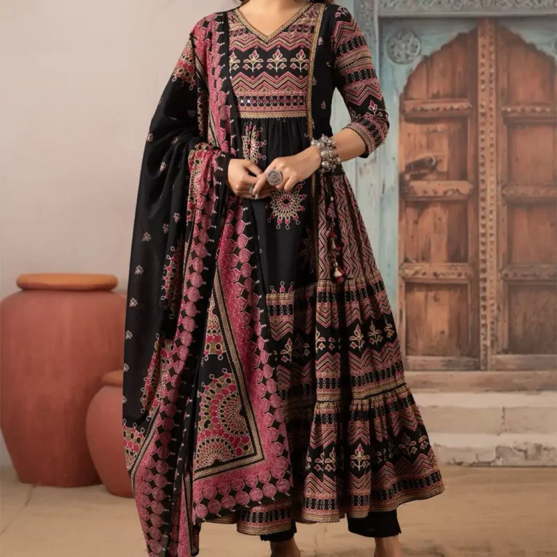 Cotton Anarkoli 3pc