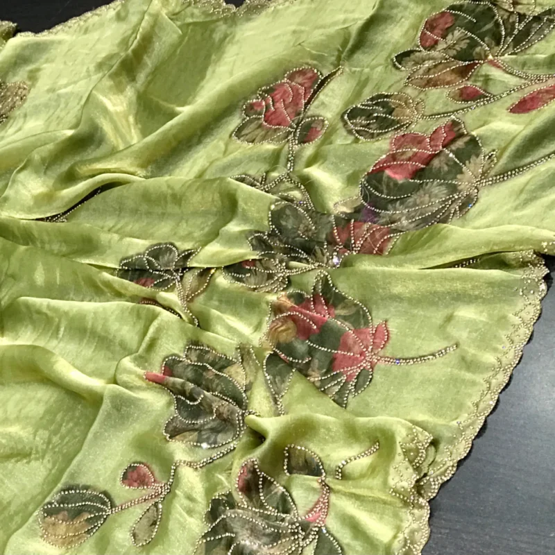 Fendi silk with stone work