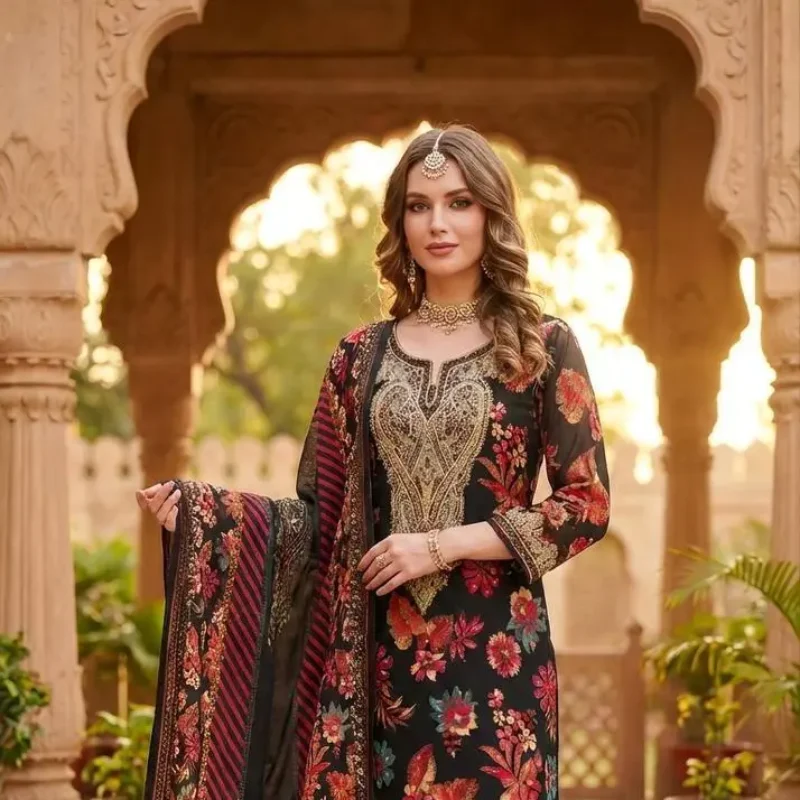 Silk 3pc With Embroidery