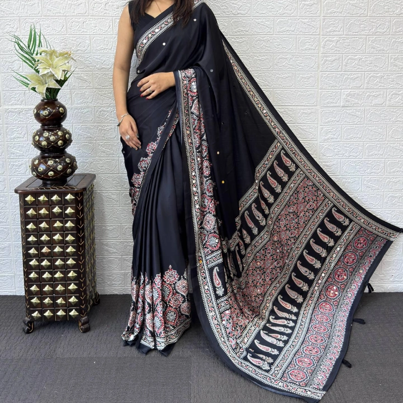 Azrakh Modal silk sharee