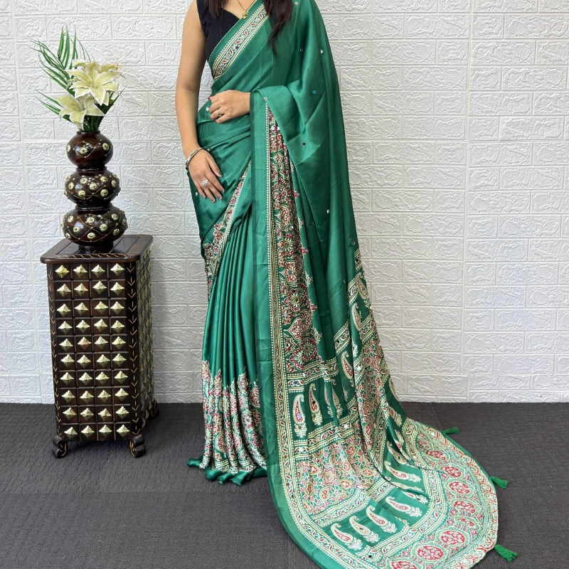 Azrakh Modal silk Sharee